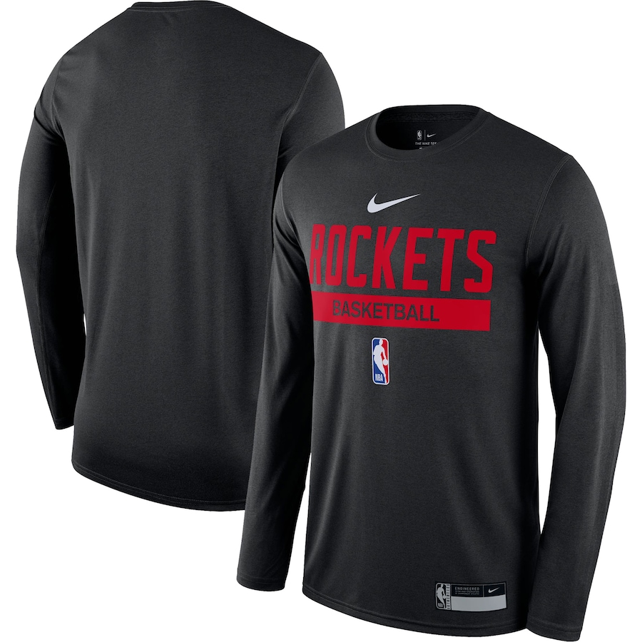 Men's Houston Rockets Black 2022/23 Legend On-Court Practice Performance Long Sleeve T-Shirt Men's Houston Rockets Black 2022/23 Legend On-Court Practice Performance Long Sleeve T-Shirt
